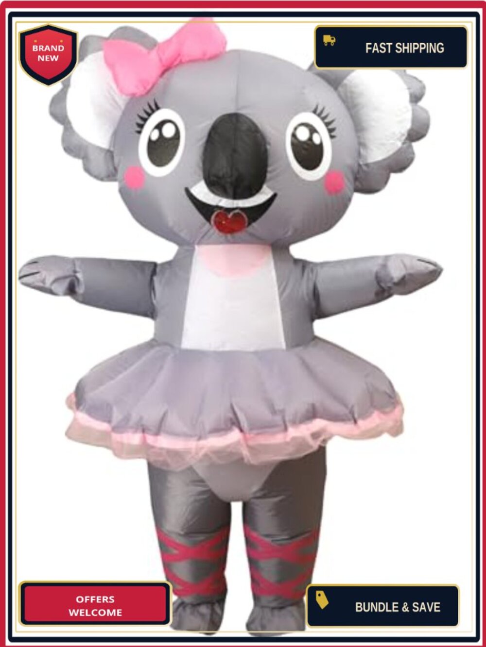 Inflatable Koala Costume Adult Ballet Tutu Skirt Polyester Halloween